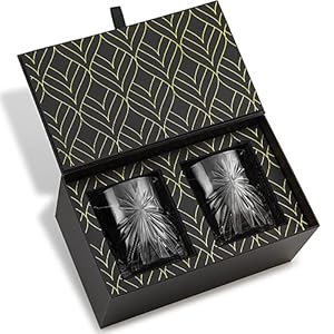 Umweltfreundlichen Kristall Whiskey Gläser – Europäische Handwerkskunst – 2er Gläser Set (315ml) Soleil für Scotch…