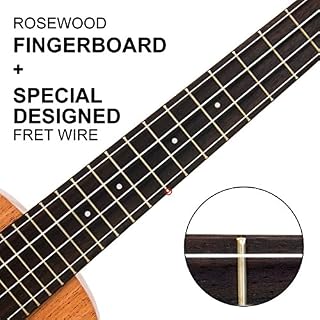 Concert Ukulele,Kmise 23 Inch Mohogany Ukelele with Bag and Digital Tuner for Adults Beginners - Les Beatles, Paul McCartney, John Lennon, RIngo Starr, George Harrison Concert Ukulele,Kmise 23 Inch Mohogany Ukelele with Bag and Digital Tuner for Adults Beginners – Image 3