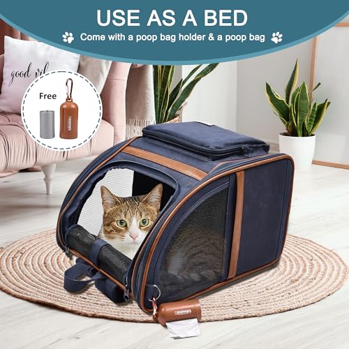 JESPET-GOOPAWS-Pet-Carrier-Backpack-for-Dogs-and-Cats-Collapsible-with-Breathable-Mesh-Dog-Backpack-for-Hiking-Travel-Camping-Outdoor-Hold-Pets-Up-to-25-Lbs-Navy-Blue