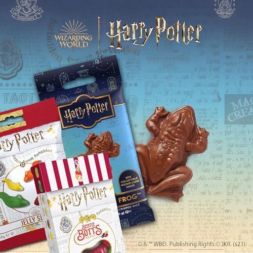 Jelly Belly Harry Potter Schokofrosch mit Sammelkarte, Bertie Bott's Bohnen in sämtlichen Geschmacksrichtungen und Jelly Slugs Gelee-Schnecken