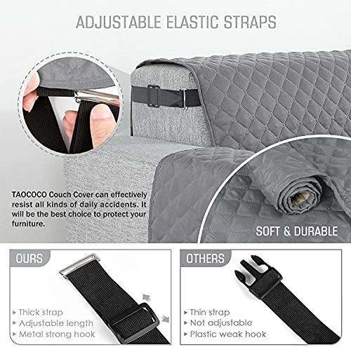 Image of TAOCOCO Armchair Cover Chair Slipcover for Dogs, Durable Pet Cover for Chair Sofa with Elastic Straps, Anti-Skid Washable Furniture Protector Cover for Living Room Armchair (22'' Small, Light Gray)