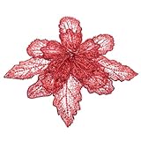 PATIKIL Handgefertigte Strass-Applikationen, Blumen-Spitzen-Patches mit Paillettenperlen zum Aufnähen von Kristall-Perlen-Spitzen-Applikationen für Hochzeitskleider, Weinrot