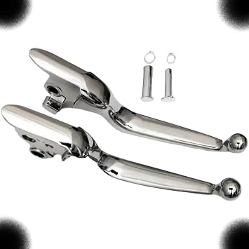 TM 53578 Smooth Lever Set Chrome Compatible with HardDrive/Harley Davidson