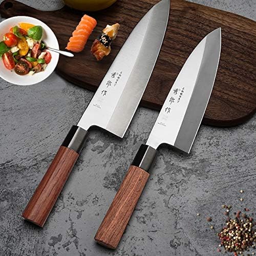 Japanese Deba Knife Fish Head Knife Salmon Knife Sashimi Sushi Cooking Knife (Blade Length 21cm)