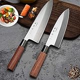 Japanese Deba Knife Fish Head Knife Salmon Knife Sashimi Sushi Cooking Knife (Blade Length 21cm)