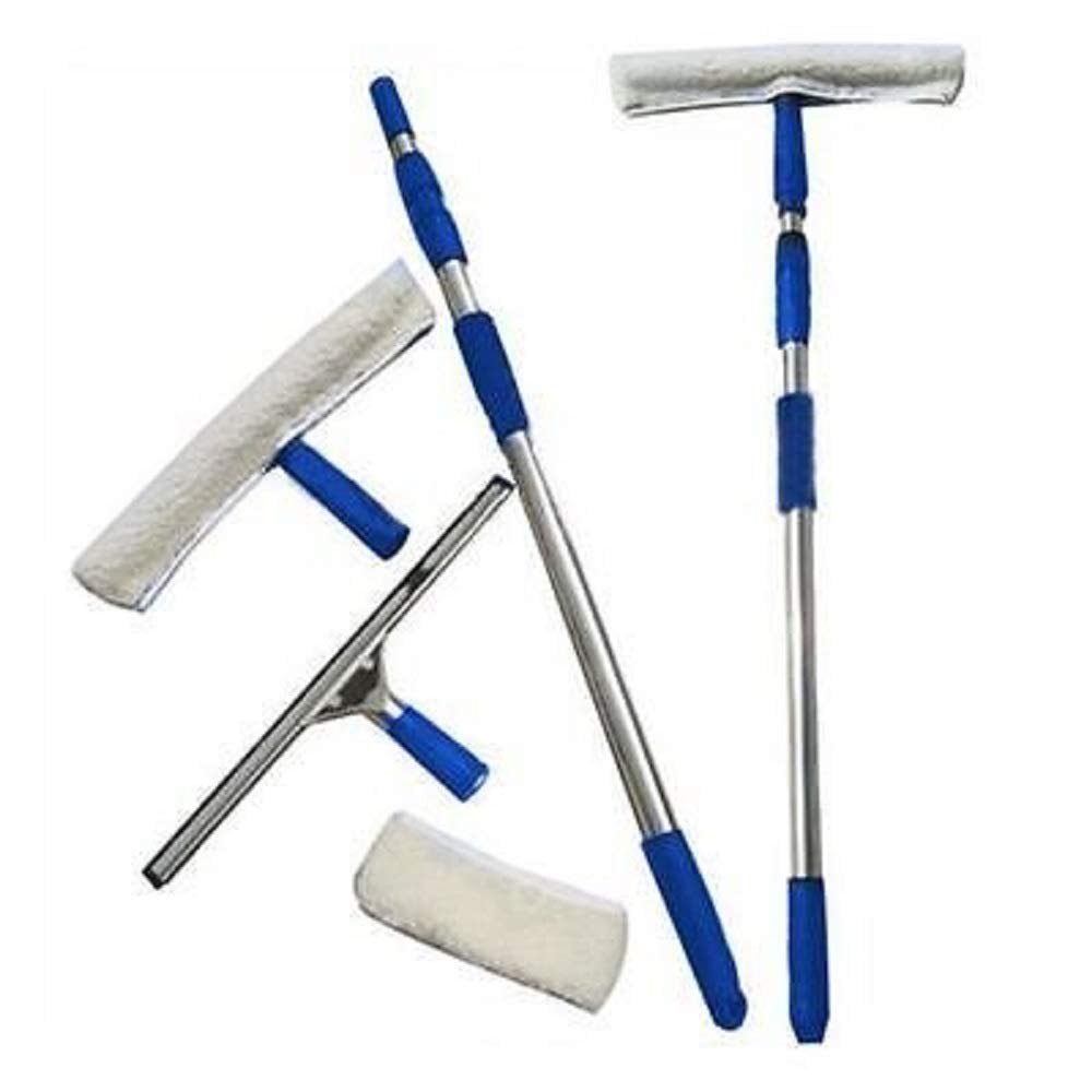 MD MUZ TELESCOPIC Window Cleaning Washing Kit Washer Wash Pole Large Cleaner Squeegees