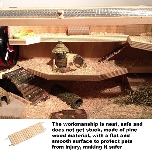 Ponte Hamster - Ponte do Esquilo - Brinquedo madeira para gaiola, divertido e flexível para hamster,