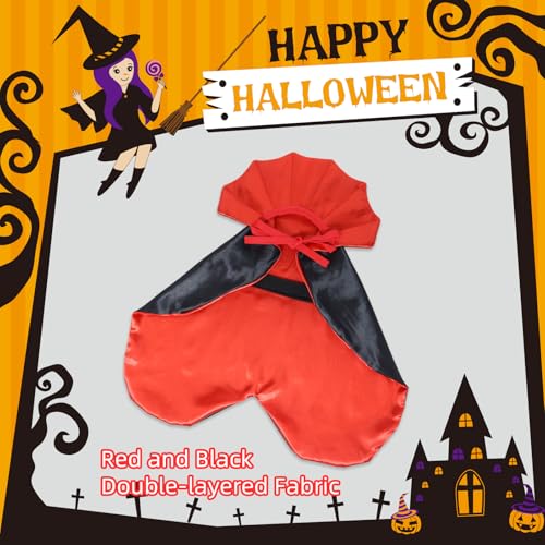 ROSAUI Halloween Hund Umhang, Lustiges Vampir Cape für große, mittlere und kleine Hunde sowie Katzen, Bequemes Haustier Kostüm aus Polyester mit Klettverschluss, Ideal für Halloween Party & Karneval