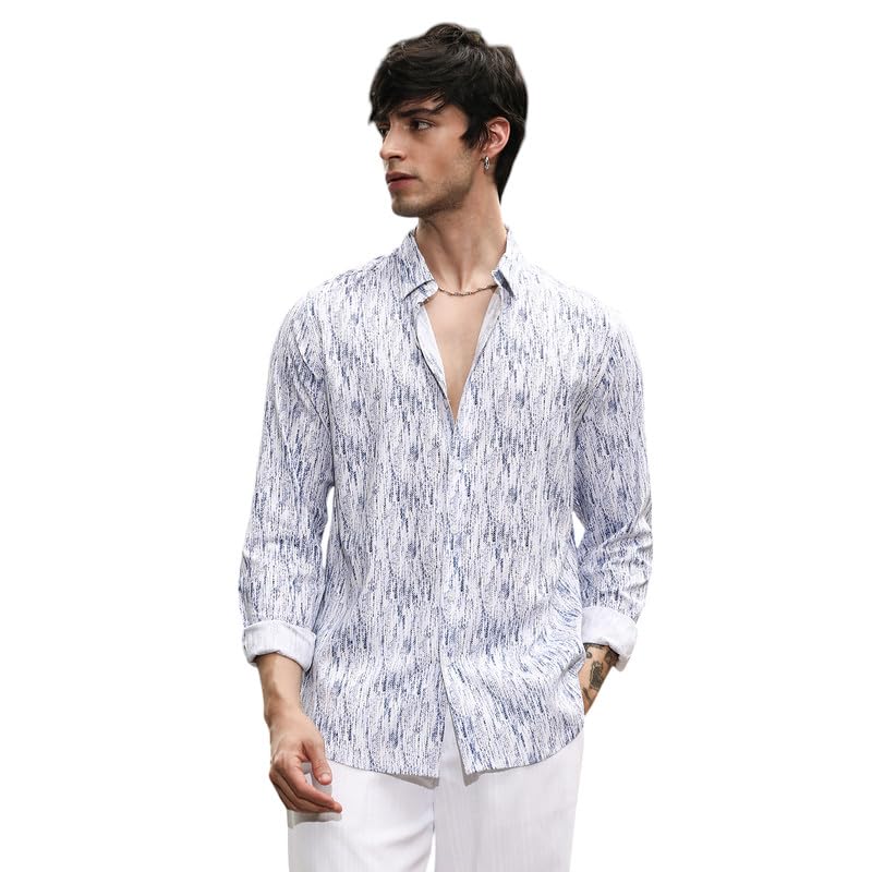 Image of CAHOOT Men's Olive Shirt Casual Wear | Shawl Collar | Long Sleeve | Button Closure | Shirt Crafted with Comfort Fit for Everyday Wear