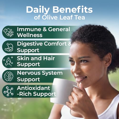 Image of 50 Bags Olive Leaf Tea Dried Olive Leaf Herbal Tea (Olea Europaea) - 50 Count 1.5 g Bags Hojas De Olivo Secas