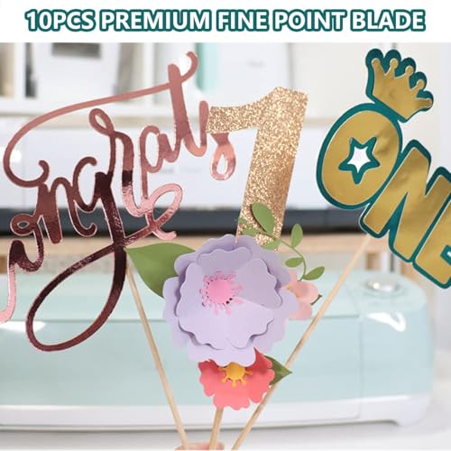 AUNKZL10 PCS Replacement Premium Fine Point Blade Compatible with Explore 4/3/Air 2/Air/Air One/Maker 4/3/2 /Maker/Venture/Expression Cutting Machines for Most Vinyl Fabric Cutting (Pink) - Image 4