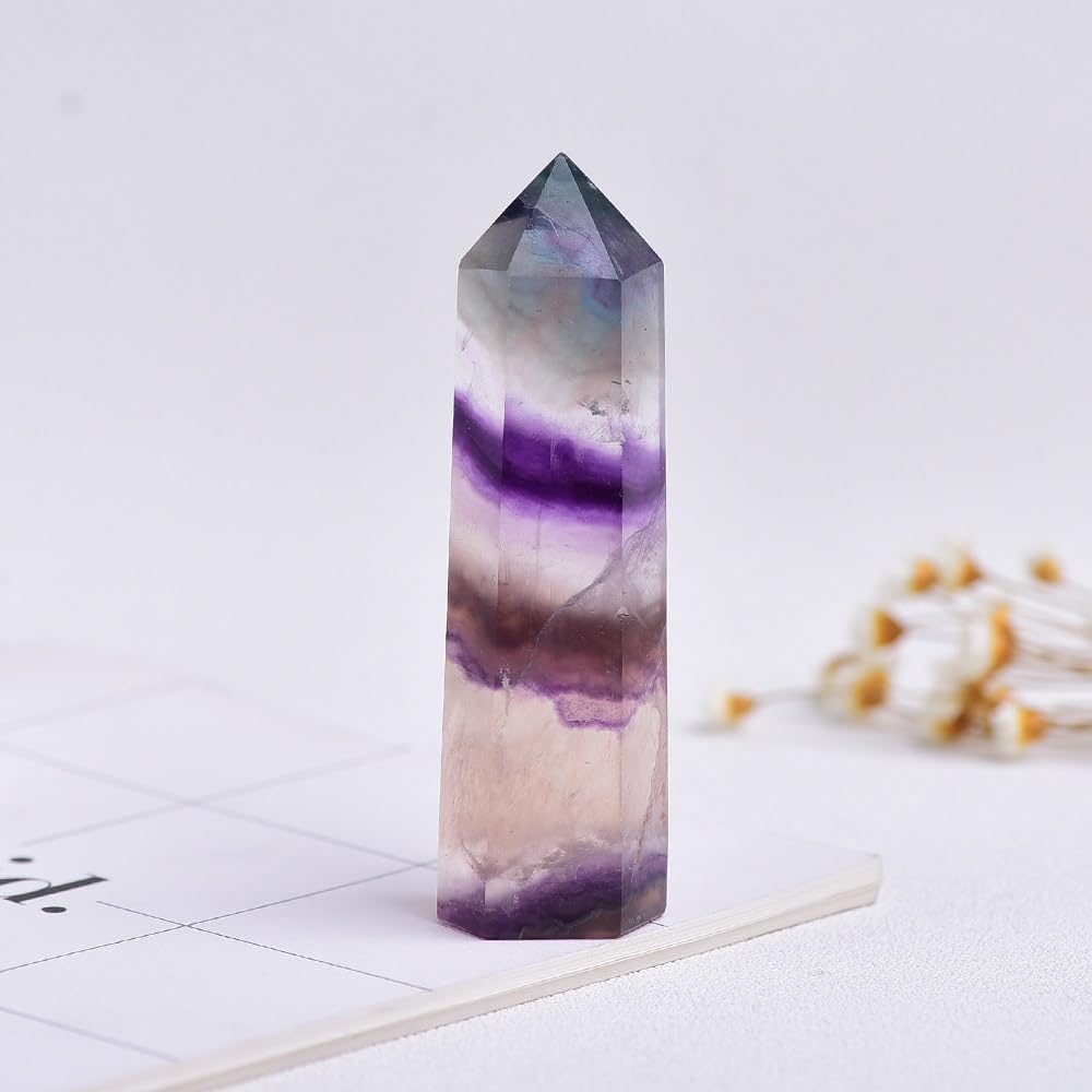 Cristaux polis de fluorite naturelle 7-9 cm pour calmer le stress au bureau