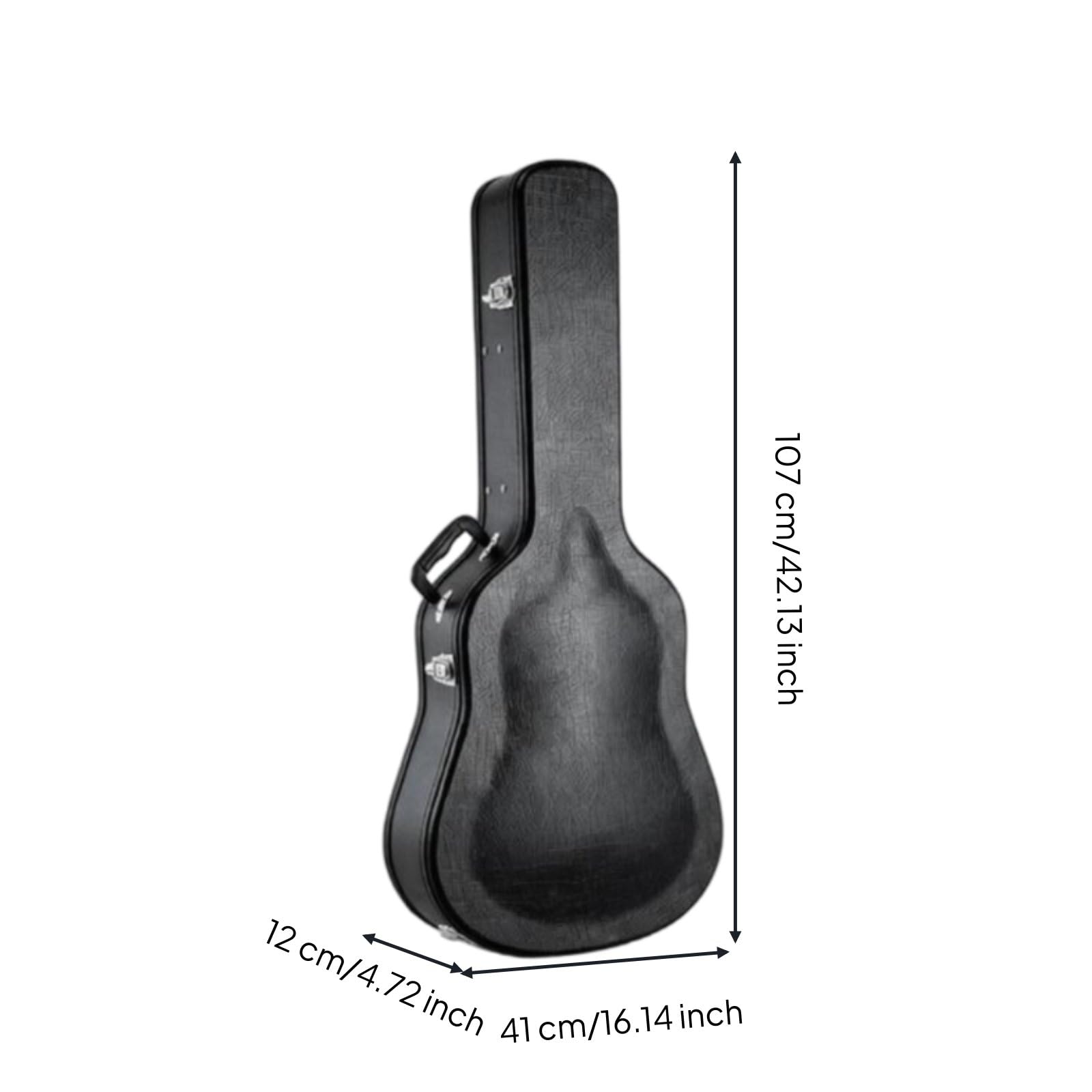 Qianly Attrezzatura Musicale Imbottitura 20 Mm, Custodia Rigida Per Chitarra 40/41 Pollici, PU, Esterno Nero, Interno Rosso, Con Spallacci