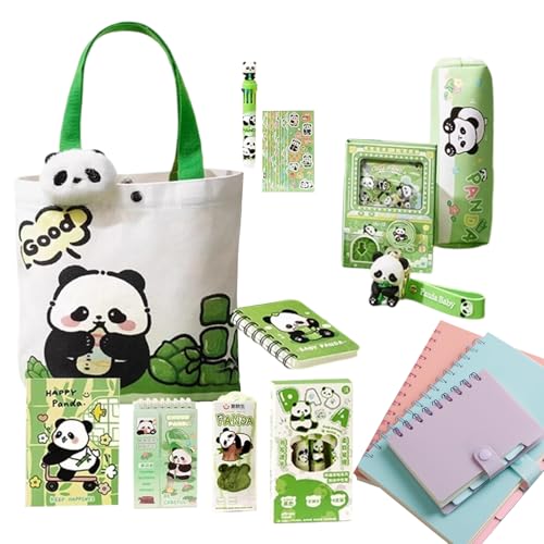 Trousse Panda set papeterie stylos carnet gommes règles pour étude