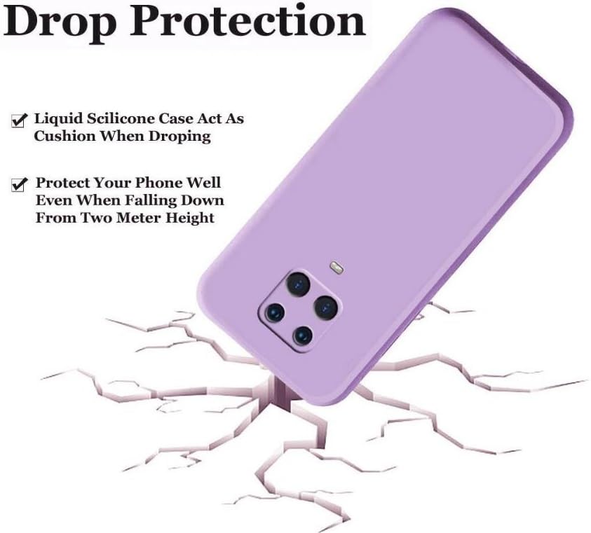 Image of A rtistque Liquid TPU Silicone Shockproof Flexible with Camera Protection Soft Back Cover Case for Mi Redmi Note 9 Pro /Note 9 Pro Max /Note 10 Lite /Poco M2 Pro - Purple