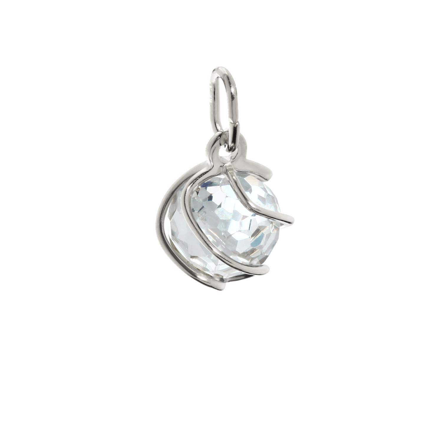 NKlaus Orecchini A Sfera In Argento 925 Con Zirconia Bianca - Misura 7mm - Eleganti E Brillanti