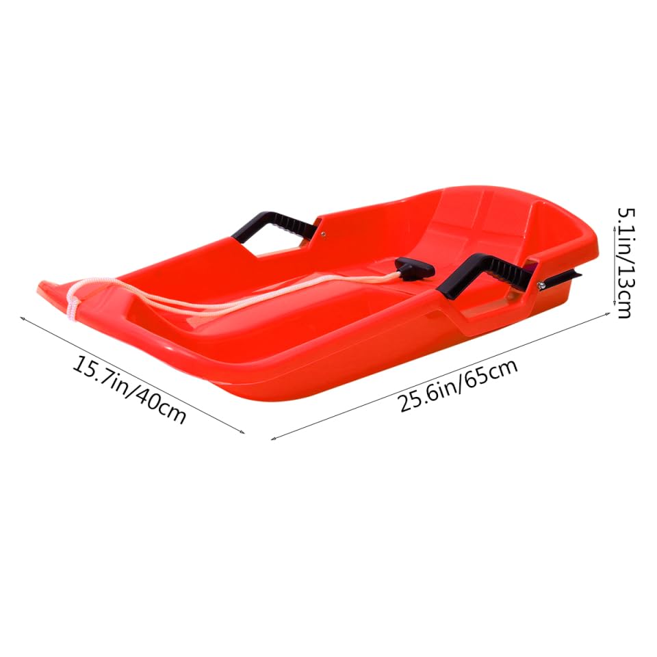 Abaodam Slitta da Neve in Plastica Ispessita 25 Pollici Leggera E Resistente con Impugnatura Antiscivolo per Bambini E Adulti Slittino da Neve Outdoor per E Sabbia