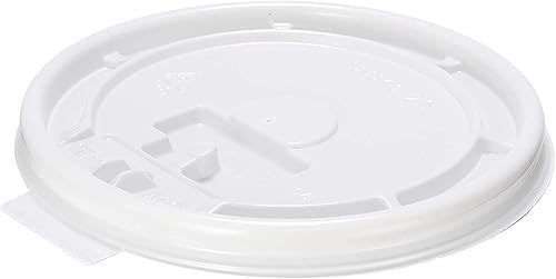 Paquete de 100 Tapas traseras planas blancas para tazas calientes, tazas de café, taza de papel, tamaño universal para tazas desechables de 10, 12,