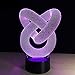 Abstract Circle 3D Led Illusion Lamp YKL WORLD Kids Night Light 7 Colors Change Toys Bed Room Table Decor Christmas Gifts Birthday Present for Boys Kids