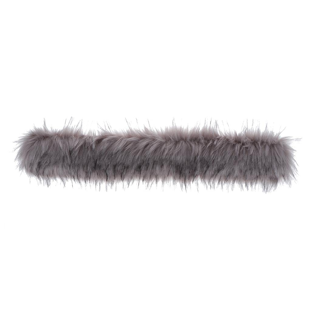 bnf Faux Fur Collar Scarf Thick Jacket Sweater Long Clothes Accessory Grey-picture-24