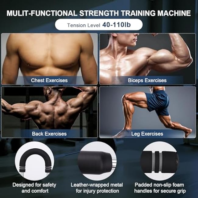 Saker Twister Arm Trainer for Men - 80-110lb Adjustable Chest Workout Equipment, Arm Trainer for Men, Twister Arm Strengthen Chest, Portable Forearm Strengthener, Detachable Design Fitness