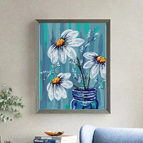 Bilrost Cross Stitch Kits Stamped Full Range Of Embroidery Kits For Adults Diy 11Ct Cross Stitches Kit Embroidery Patterns For Needlepoint Kit-Chrysanthemum 19.7X23.6 Inch #TOP1