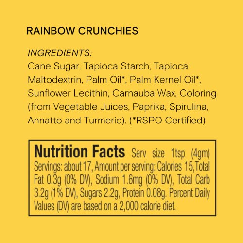 Image of Supernatural Rainbow Crunchies, Dye-Free Vegan Crunchy Dessert Topping, 3oz