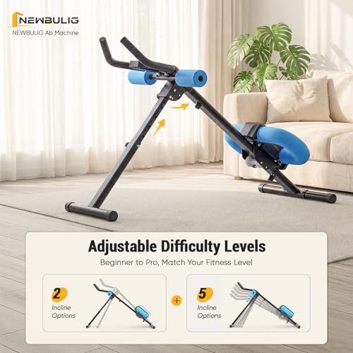 Image of NEWBULIG Ab Machine, Abs Workout Equipment for Home Gym, Adjustable Ab Trainer Machine for Stomach Workout, Foldable Abdominal Trainer