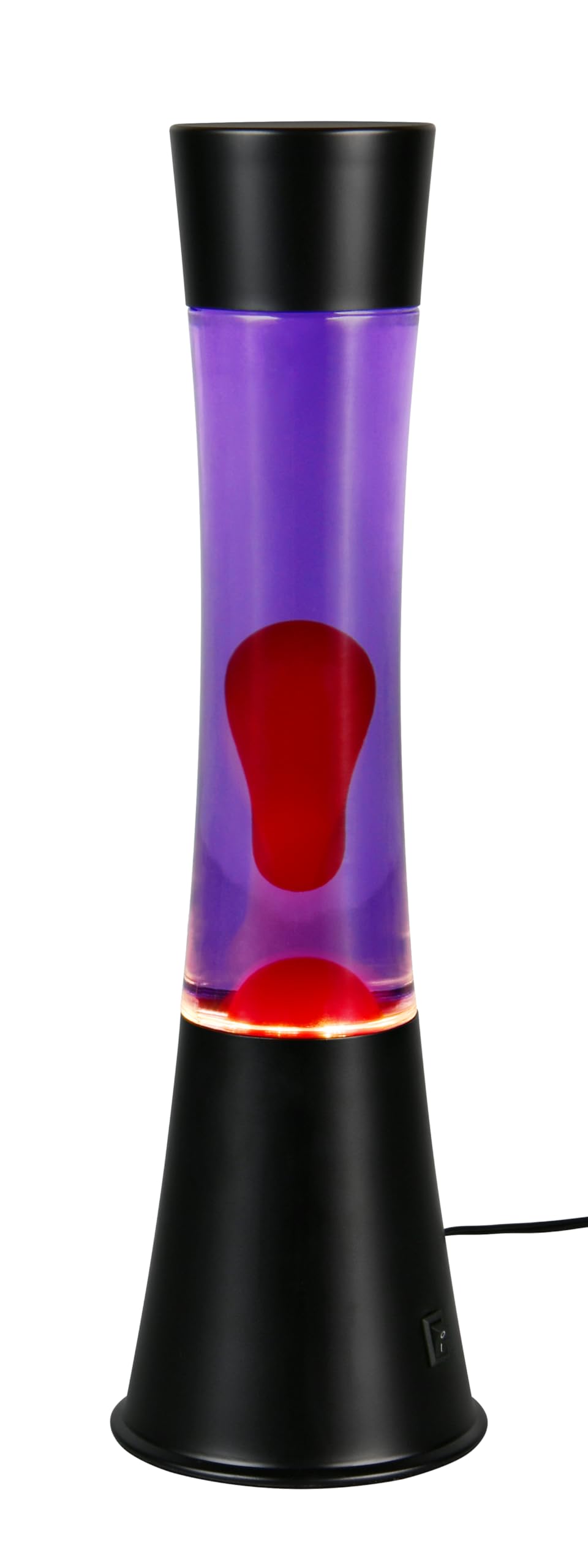 Reality Leuchten Lavalampe Etna R50559192, Metall Schwarz matt, Glas klar, Wachs rot, inkl. 21 Watt LED