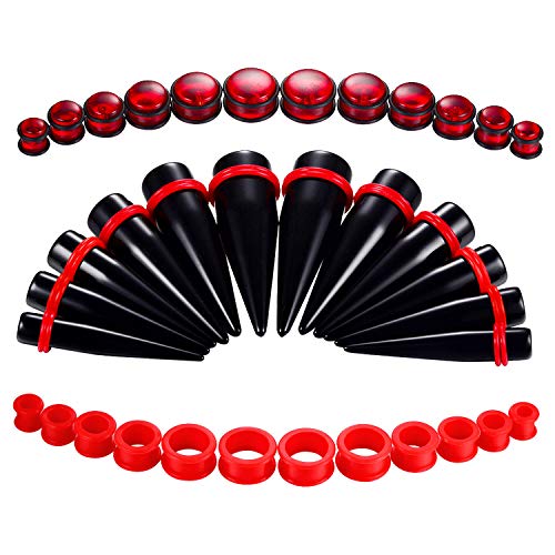 BodyJ4You 36PC Big Gauges Kit Ear Stretching 00G-20mm Silicone Tunnel Acrylic Plugs Tapers Expander