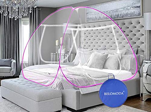 Belomoda Pink Mosquito Net Double Bed Nets for Size King Foldable Child Mosquitoes with Adults Maskito Net Mosquito/Machhardani with Free Saviours (Blue/Double Bed King Size) 200 * 200 * 145 cm (B08NGV4JGP) Amazon Price History, Amazon Price Tracker