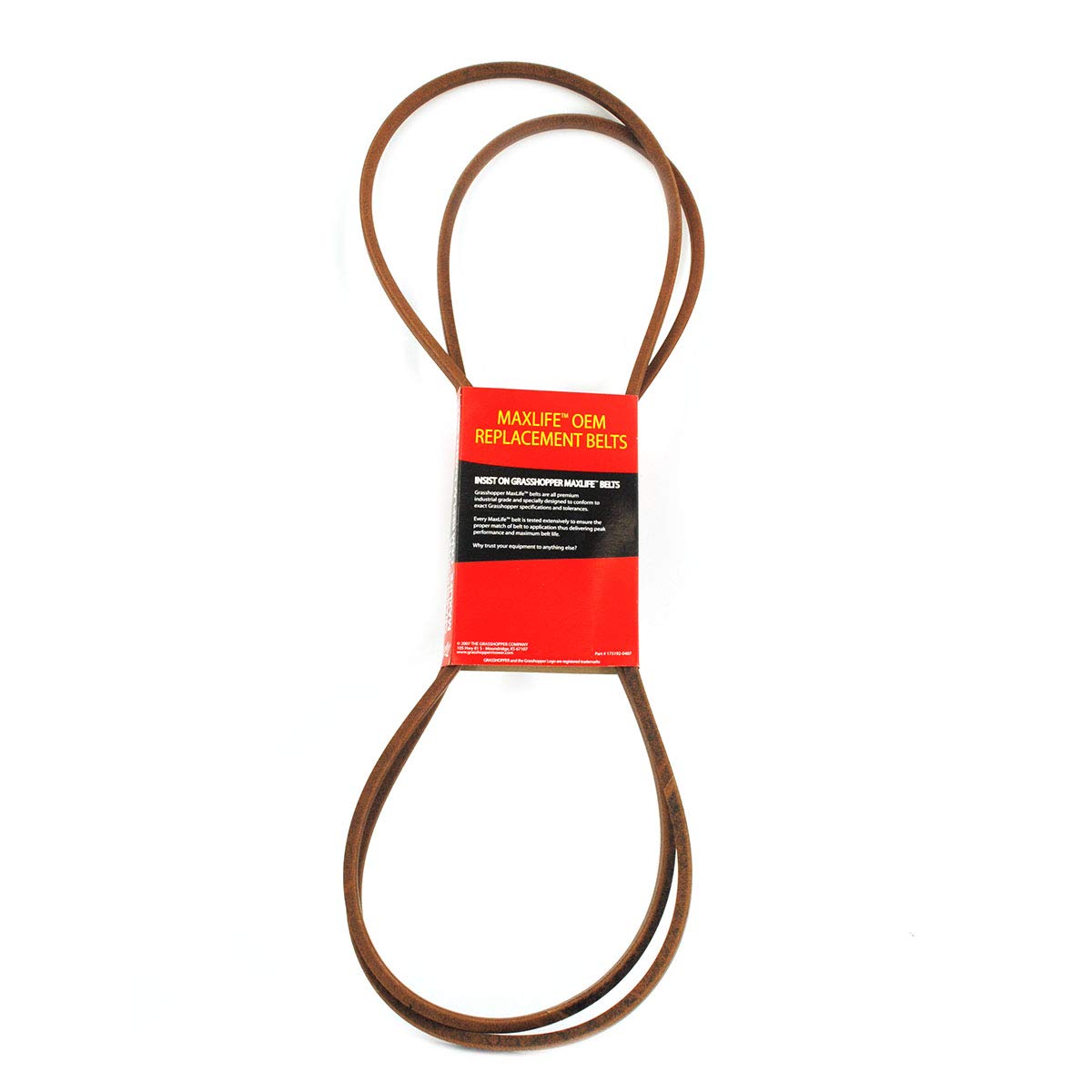 Grasshopper Lawn Mower MaxLife Belt, Designed to Specific Material, Dimensions, Shape, Construction and Pliability Standards That Ensure Superior Performance and Long Life, OEM Replacement Part 382099