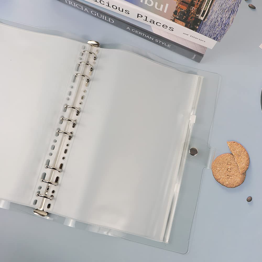Koperty do segregatora w rozmiarze B5, przezroczyste plastikowe etui na zamek błyskawiczny, wodoodporne kieszenie z PCW do segregatora z okrągłym pierścieniem, teczka na dokumenty, do wielokrotnego
