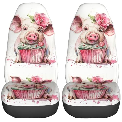 Housses de siège cochon aquarelle universelles - Couvre-sièges auto amovibles confortables
