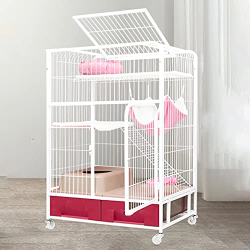 Jaula de metal plegable resistente para mascotas con ruedas para uso en interiores y exteriores