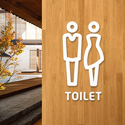 Conjunto de figuras de decoración de letreros de baño para hombres y mujeres de acrílico, letrero de baño moderno, letreros de puerta de baño, letreros de WC de baño para negocios, señalización de ba