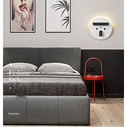 Applique Murale Ronde avec Spot Orientable 6000k et Commande Intégrée