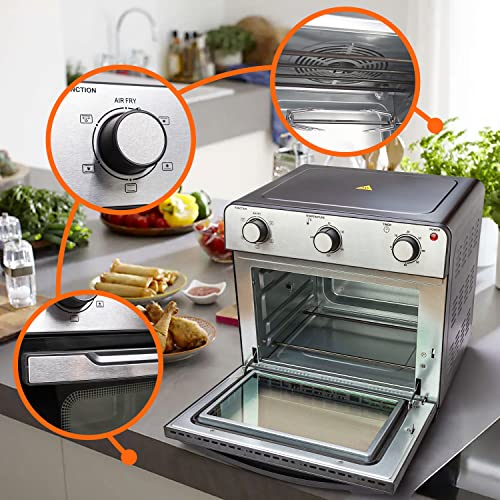 MaxxHome Mini-Backofen - Heißluft Mini Ofen - Heissluftfritteuse - Heißluftofen mit Einstellbare Temperatur - Backbleche + Grillrost - Kapazität 28L - 1600 W – Bild 7