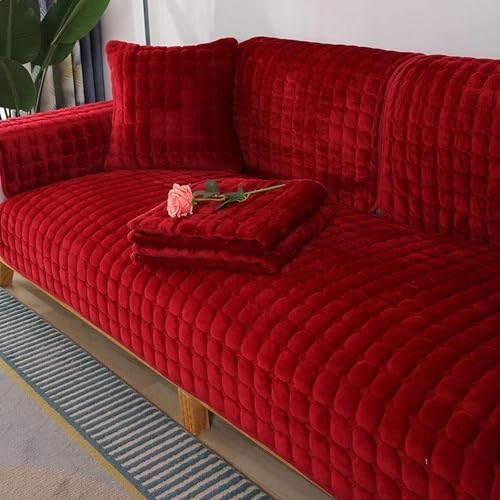 Misorat Samt Sofaschoner Sofabezug 1 2 3 4 Sitzer, L Form 1/2/3/4 Sitzer, Sofa Überzug SofaÜberwurf rutschfest Sofa Couch Sofaüberwürfe,Dunkelrot-90 * 160cm Misorat Samt Sofaschoner Sofabezug 1 2 3 4 Sitzer, L Form 1/2/3/4 Sitzer, Sofa Überzug SofaÜberwurf rutschfest Sofa Couch Sofaüberwürfe,Dunkelrot-90 * 160cm