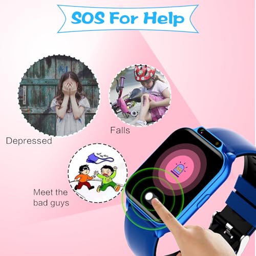 Image of 1.85 inch Kids Watch, AI(Translation /Q&A /Watch Face /Image Recognition)Smartwatches with Heart Rate,Sleep Monitor,Video Music Pedometer,NO APP /Phone, Gifts for 3-12 Years old Boys Girls(Built-in AI, Blue)