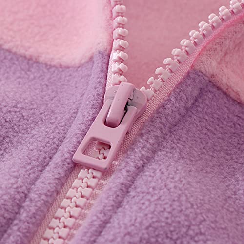 Youth Polar Fleece Hooded Jacket for Boys Girls Full Zip Hoodie Color Block Hooded Sweatshirt Teen Kids Fall Winter Coat2