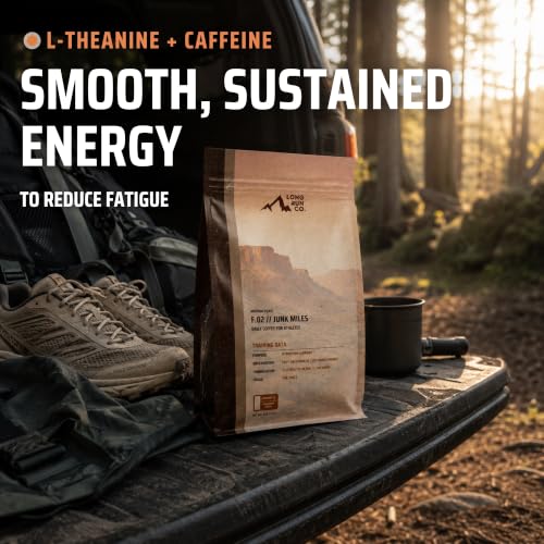 Image of Long Run Coffee - Daily Coffee for Athletes with Essential Electrolytes & L-Theanine - Hydration Protection + Easy on Stomach + Natural, Sustained Energy + Recovery for Runners and Athletes [Freshly Ground, Decaf]