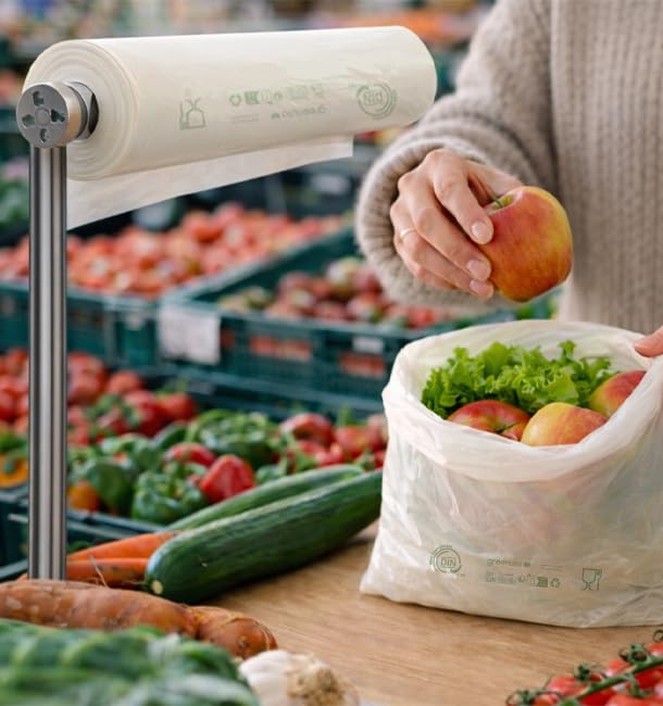 500 Bolsas Plástico Biodegradable Sin Asas "Classic" 25x37cm, Compostables, Formato Rollo, Bolsas Mercado, Comercio, Multiuso