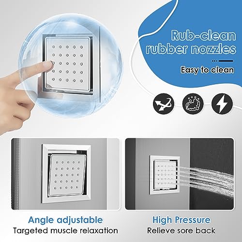 Image of ROVOGO Shower Panel Tower System with Led Lights - Battery Powered, 46.5 inch