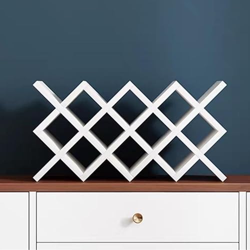 Miniatura 2 de Gdrasuya10 Estantes de vino blanco para encimera para 10 botellas, soporte de madera para botellas de vino, estante de vino de mesa, estante