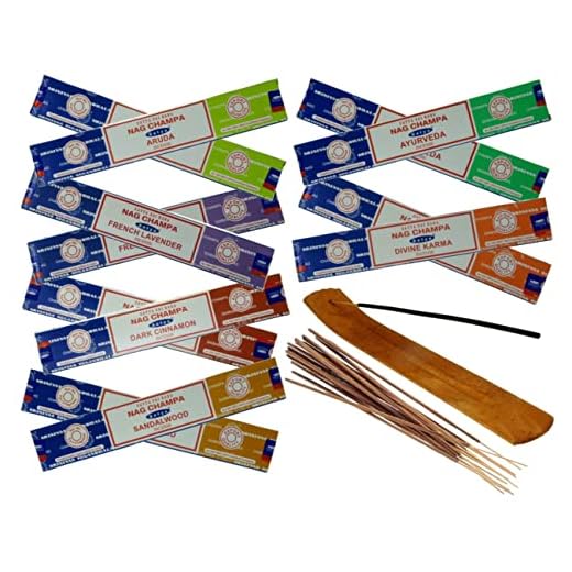 Nag Champa Rökelsepinnar 12 x 16 gram Rökelse Box set Doftande rökelsepinnar med rökelsehållare Naturlig aromatisk rökelse Avslappning Aromaterapi rökelsepinnar Nag Champa