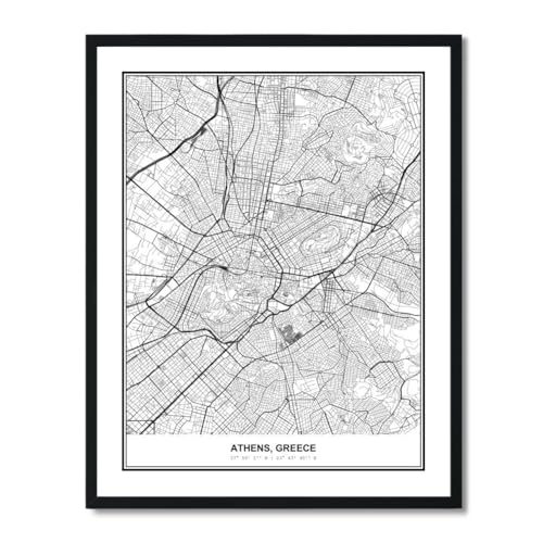 Susie Arts 8X10 Unframed Athens Greece Wall Art Map Metropolitan City Road View Abstract Street Print Poster Decor Home Office sdm113