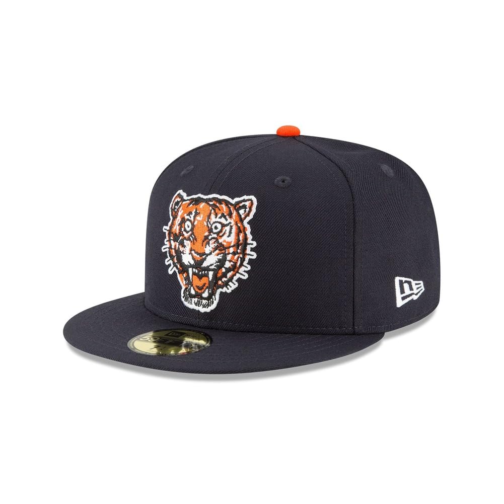 New Era MLB 59FIFTY Baseballkappe, Motiv: Detroit Tigers, marineblau, Team-Farbe, Cooperstown-Logo, authentische Kollektion