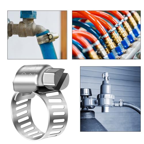 URTYP 8mm ~ 120mm Stainless Steel Drive Hose Clamps Adjustable Tri Gear Worm Fuel Tube Water Pipe Fixed Clip Spring Cramps,Diameter 90,110mm - Image 5