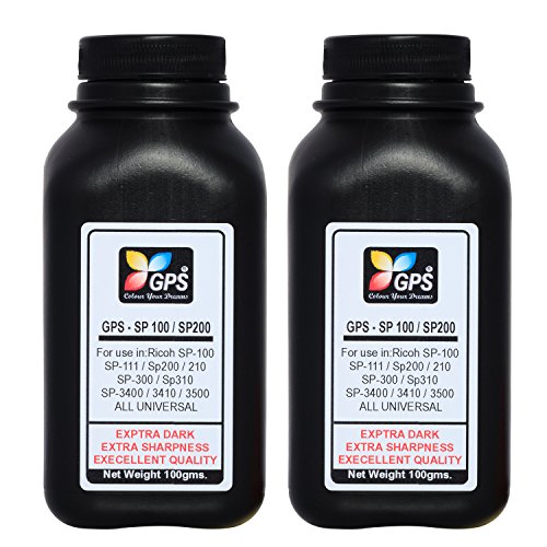 GPS Colour Your Dreams Ricoh Cartridge Refill Toner Powder 100 GMS Pack of 2 Bottles. for Use in Sp 100 / SP200 / SP300 / SP310 / SP3400 / SP3410 / SP3500 / SP3510